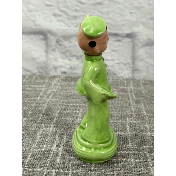 Vintage Asian Figurine‎ 1950s Mid Century Dancer Chartreuse Green 4.25" - Picture 4 of 8
